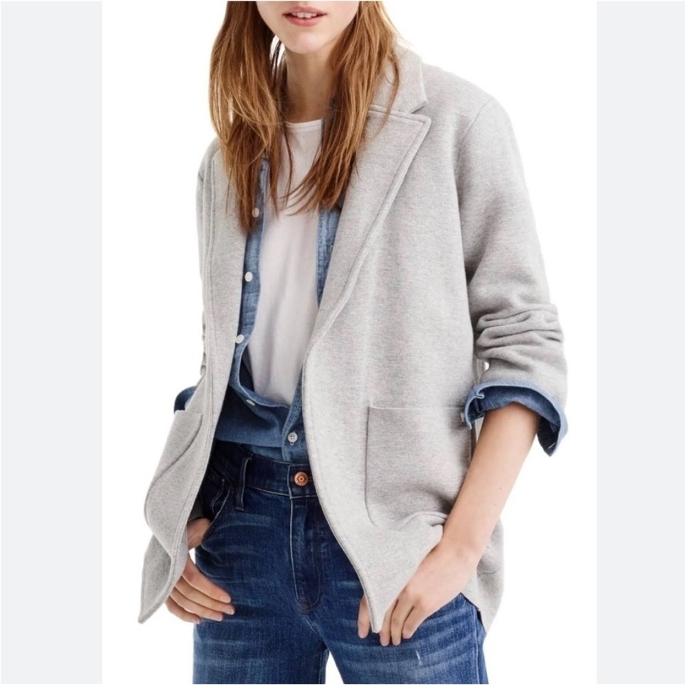 J Crew Sophie Knit Blazer Gray Small
